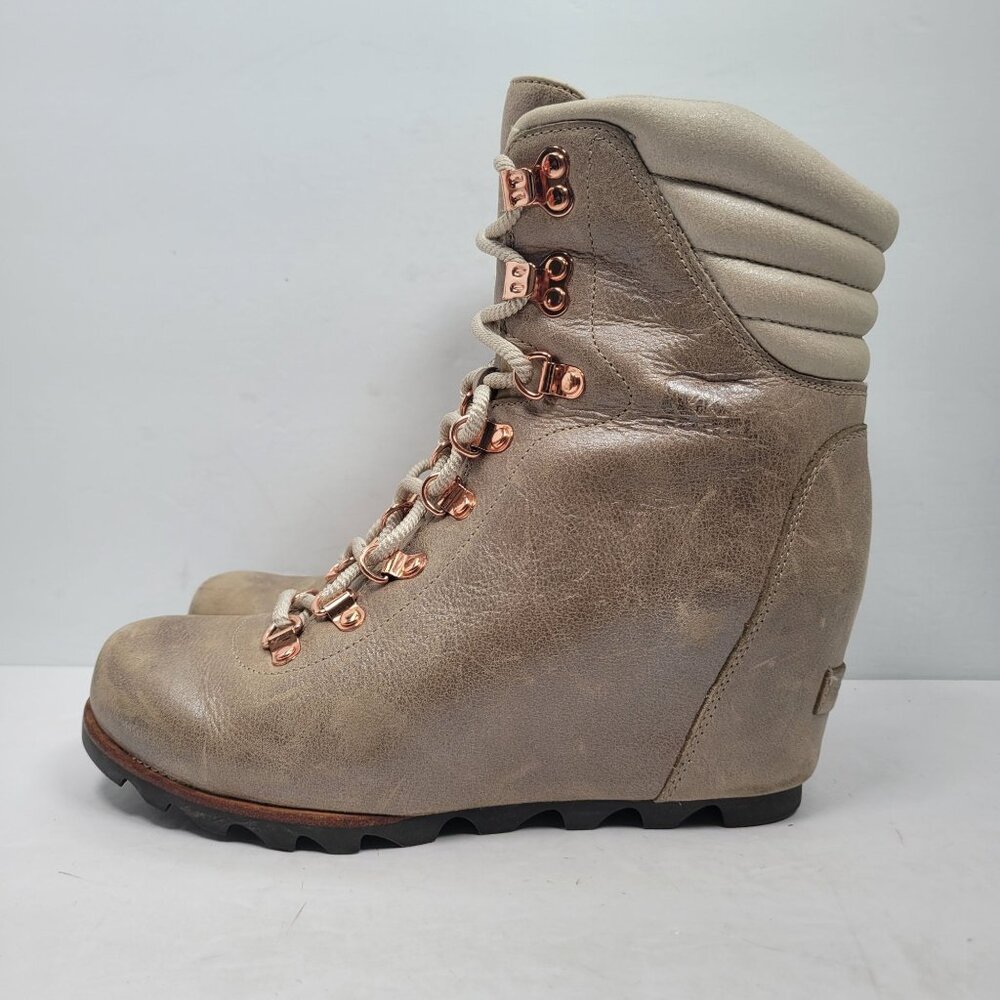 Sorel Conquest Holiday Women's Taupe Wedge Boots NL2771-2714 US Size 10 - Picture 2 of 11